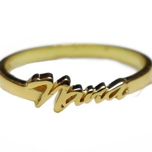 Gold Name Ring Custom Gold Name Ring Personalized Name Ring Customized Jewellery Dainty Gold Plated Name Ring Gift For Mom Bridesmaid Gift