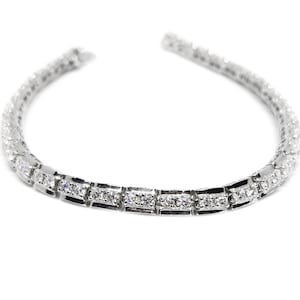 Heavy Moissanite Bracelet Sterling Silver Moissanite Bracelet Moissanite Diamond Bracelet Passes Diamond Tester Mens Moissanite Bracelet