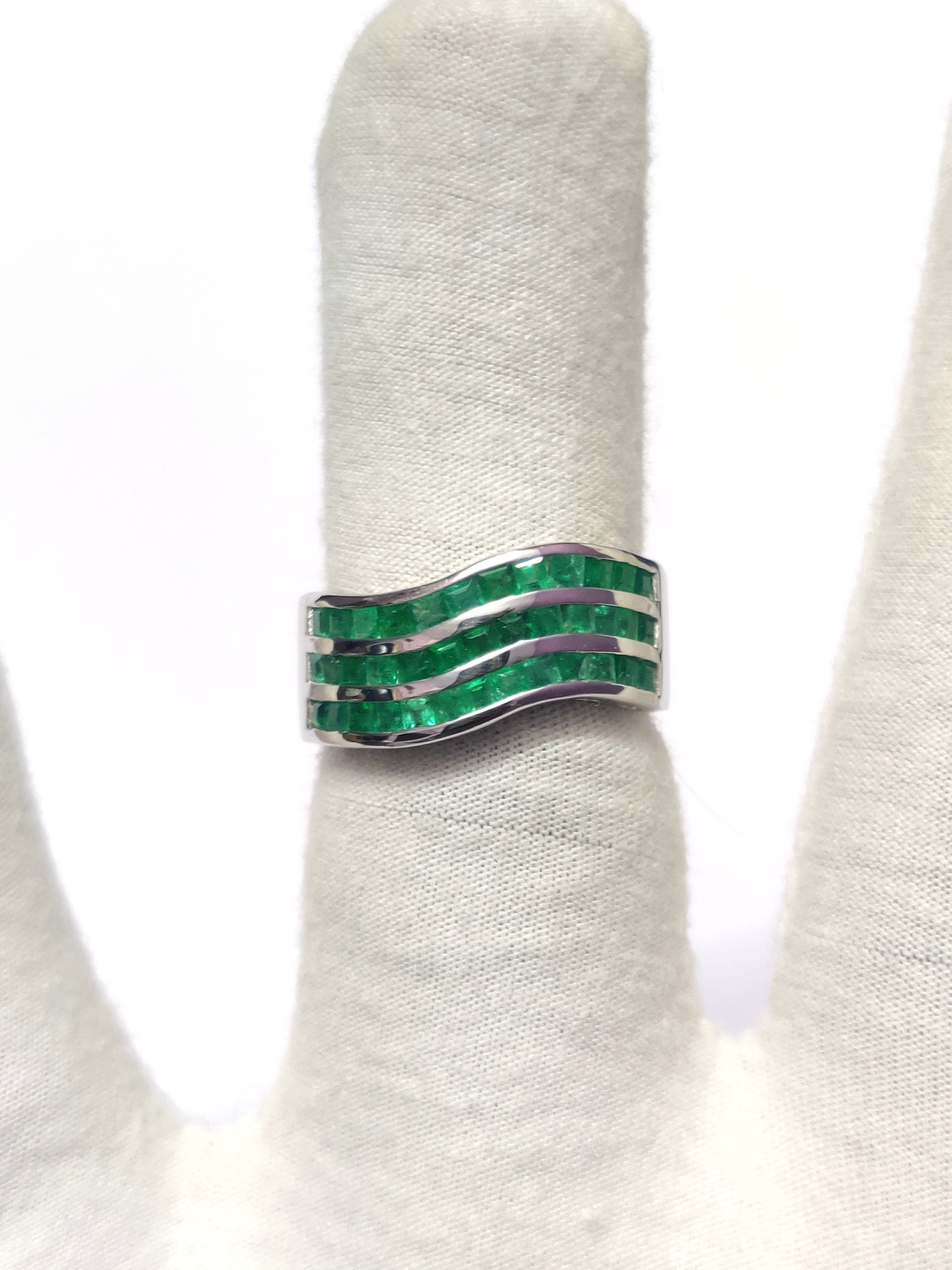 Emerald Ring Mens Emerald Ring 3 Ct Emerald Mens Ring 925 Etsy
