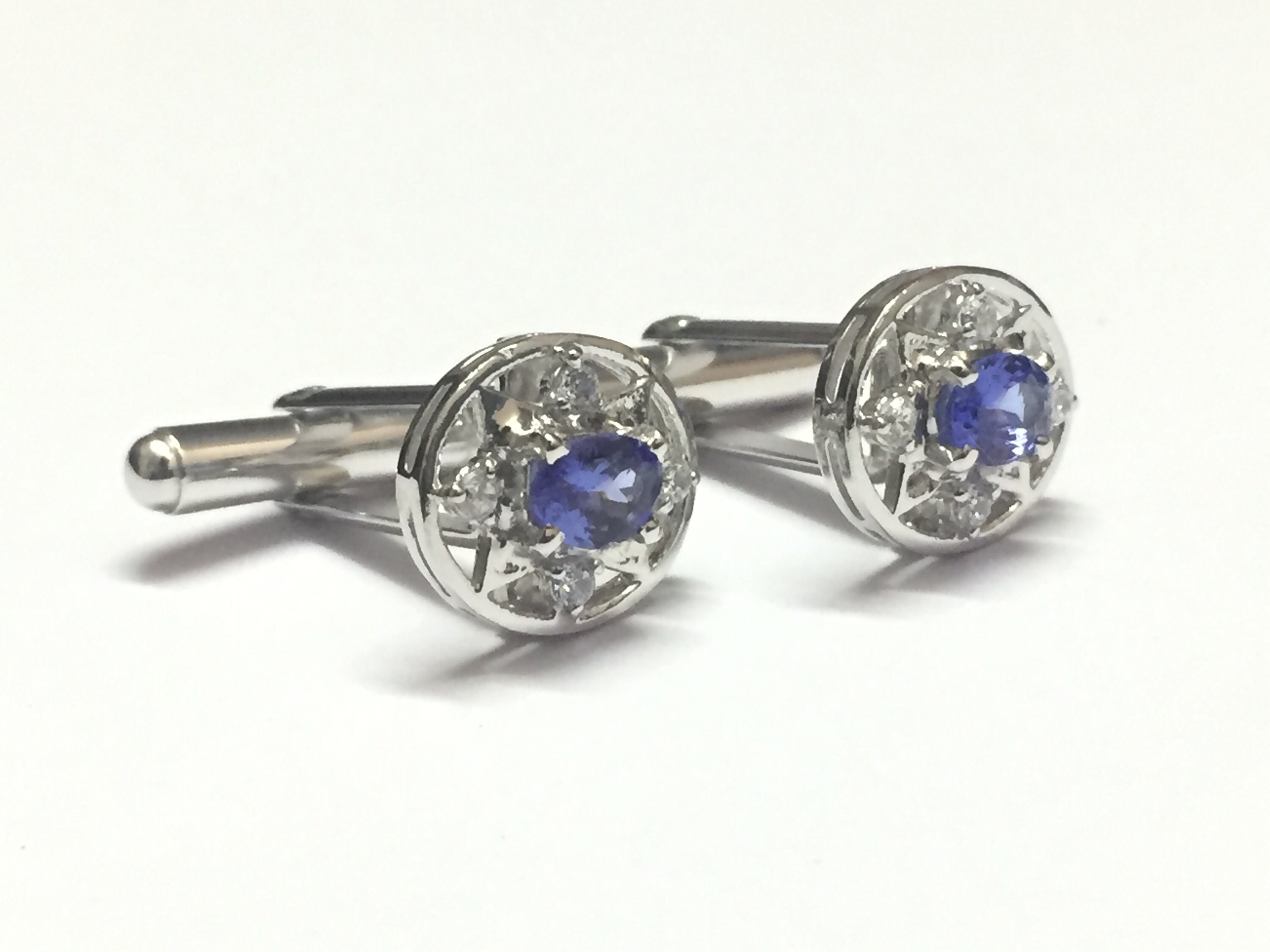 Silver Tanzanite Mens Cufflinks Wedding Cufflinks Groomsmen Etsy UK