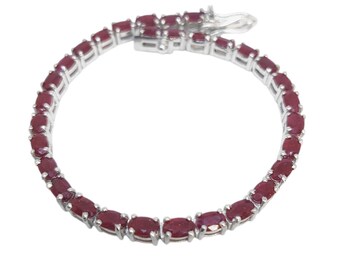 925 Silver Ruby Tennis Bracelet Genuine Ruby Bracelet Natural Red Ruby Bracelet July Birthstone Bracelet Ruby Love Bracelet For Her