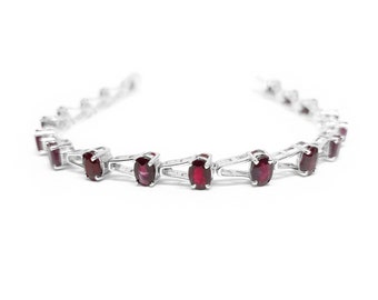 Designer Ruby Bracelet Natural Ruby Bracelet Her July Birthstone Bracelet Genuine Ruby Bracelet 925 Silver Ruby Bracelet NEW DESIGN