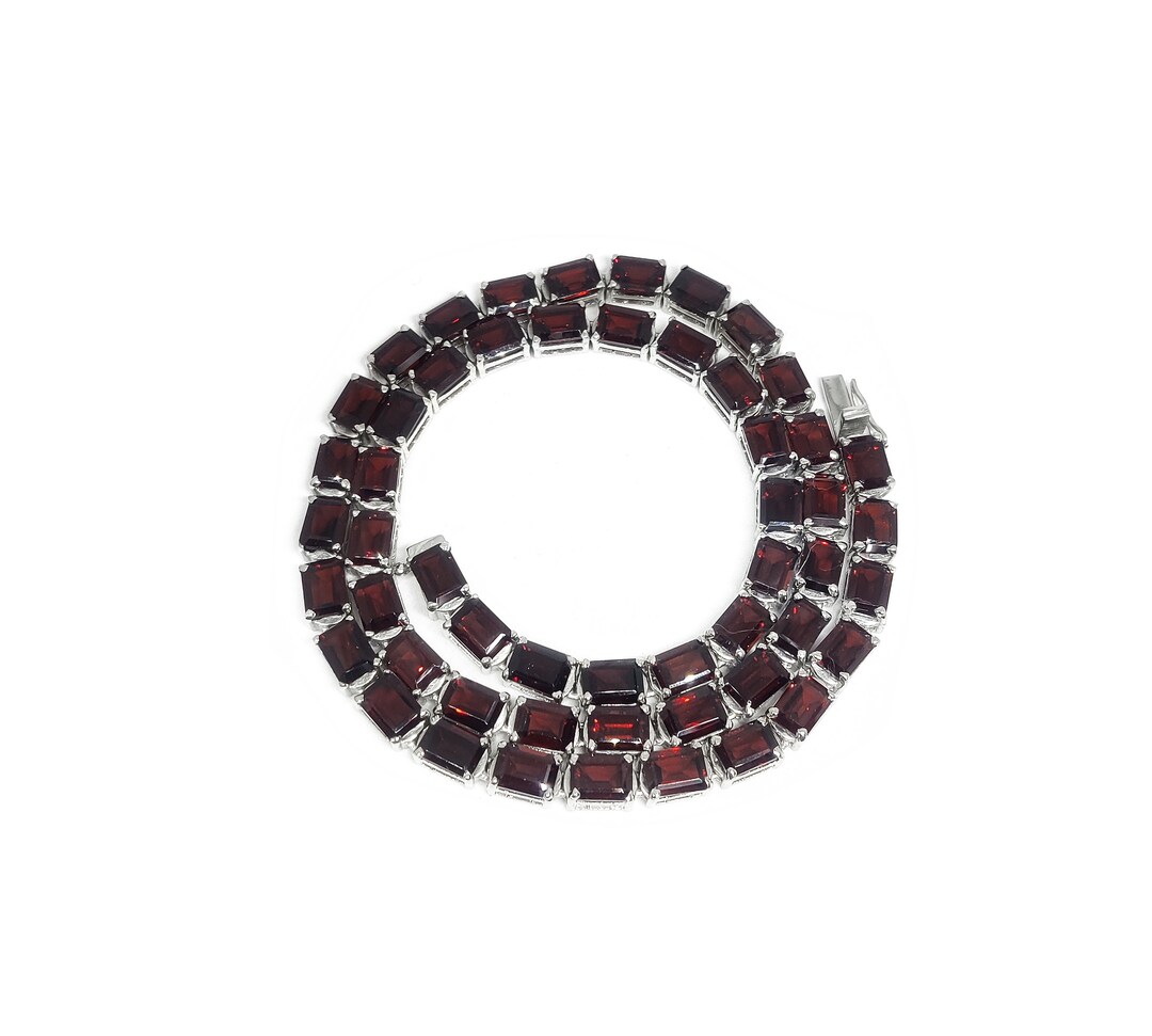 Red Tennis Mens Chain Necklace Natural Mens Tennis