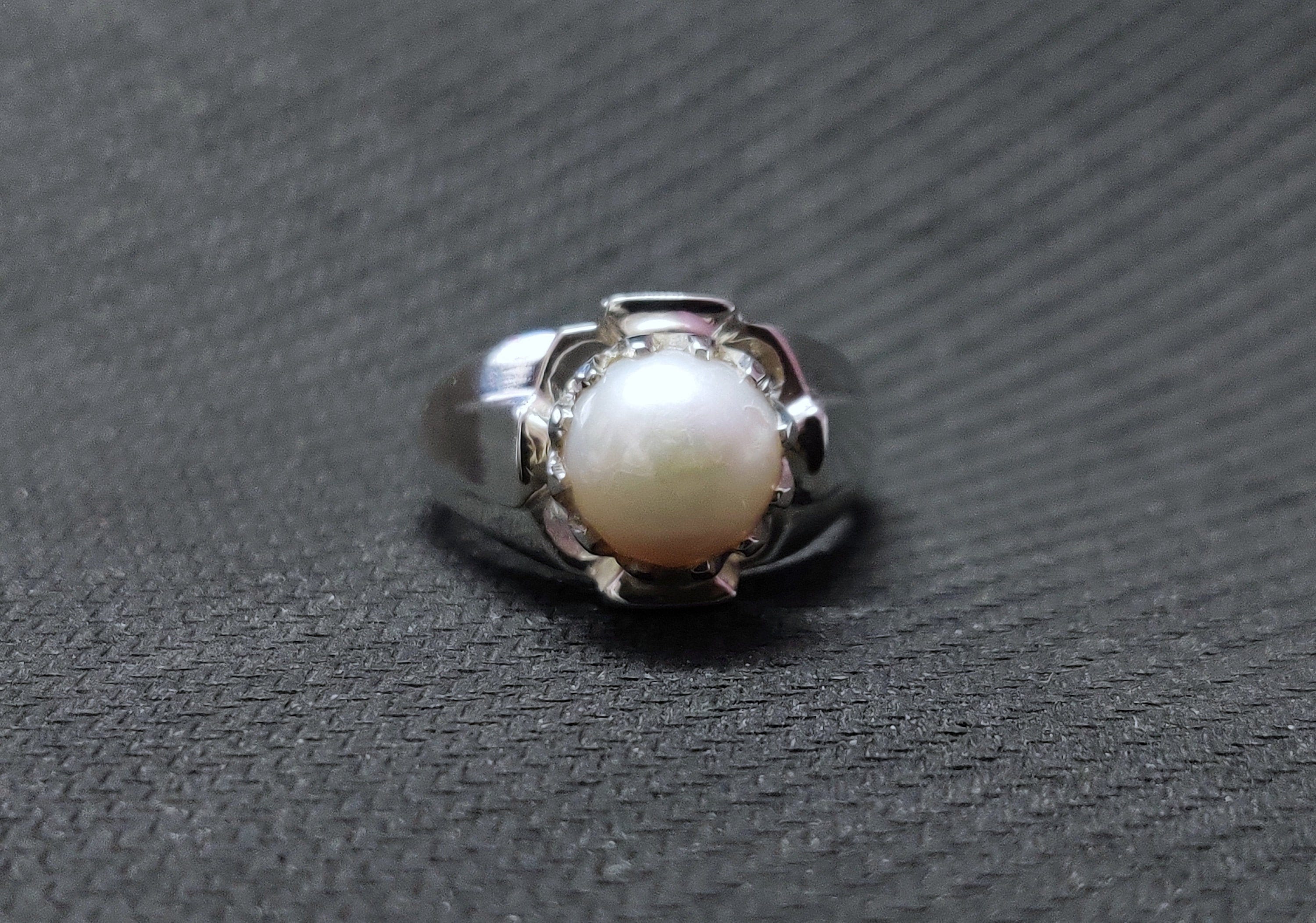 925 Silver Pearl Ring Men 9 mm Round Pearl Band Mens Pearl Etsy