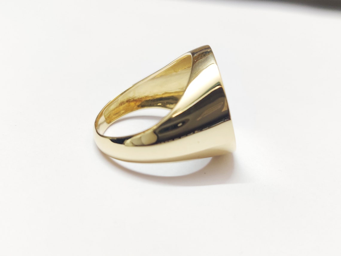 18K Gold Signet Ring 18 X18 Mm Head Solid Gold Ring Signet | Etsy
