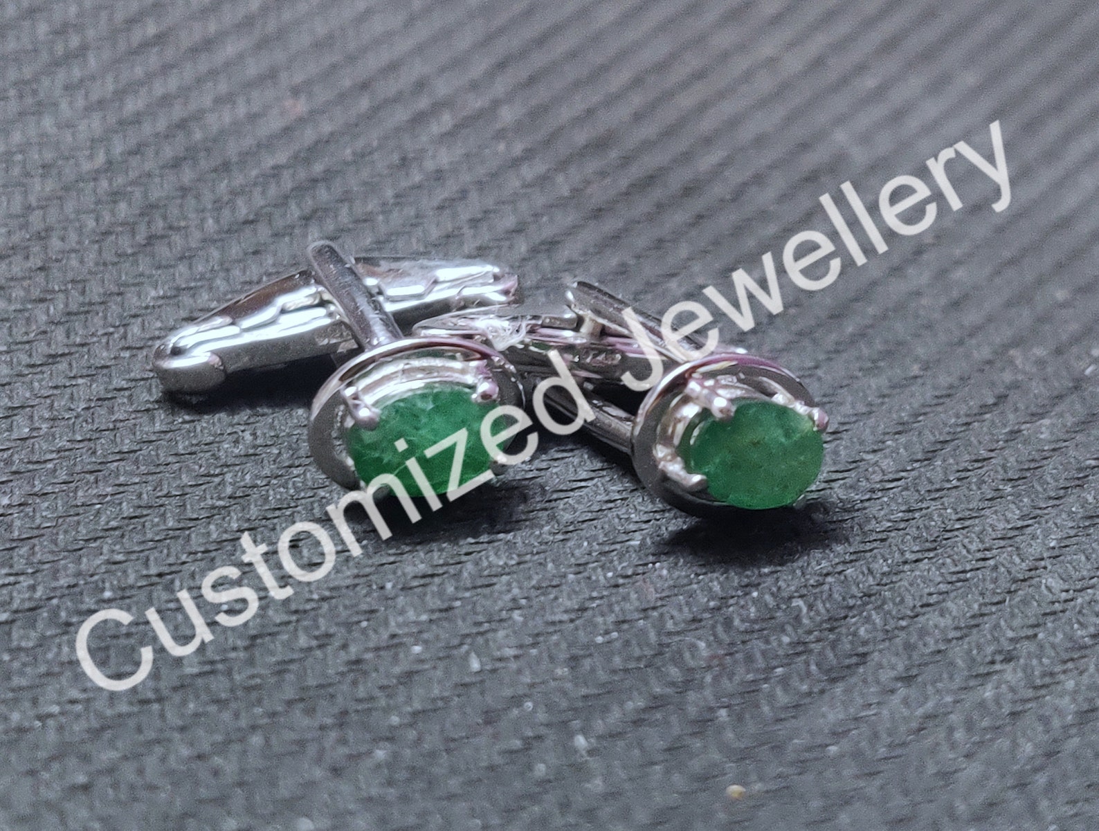 Emerald Cufflinks Sterling Silver Emerald Cufflinks Mens Etsy