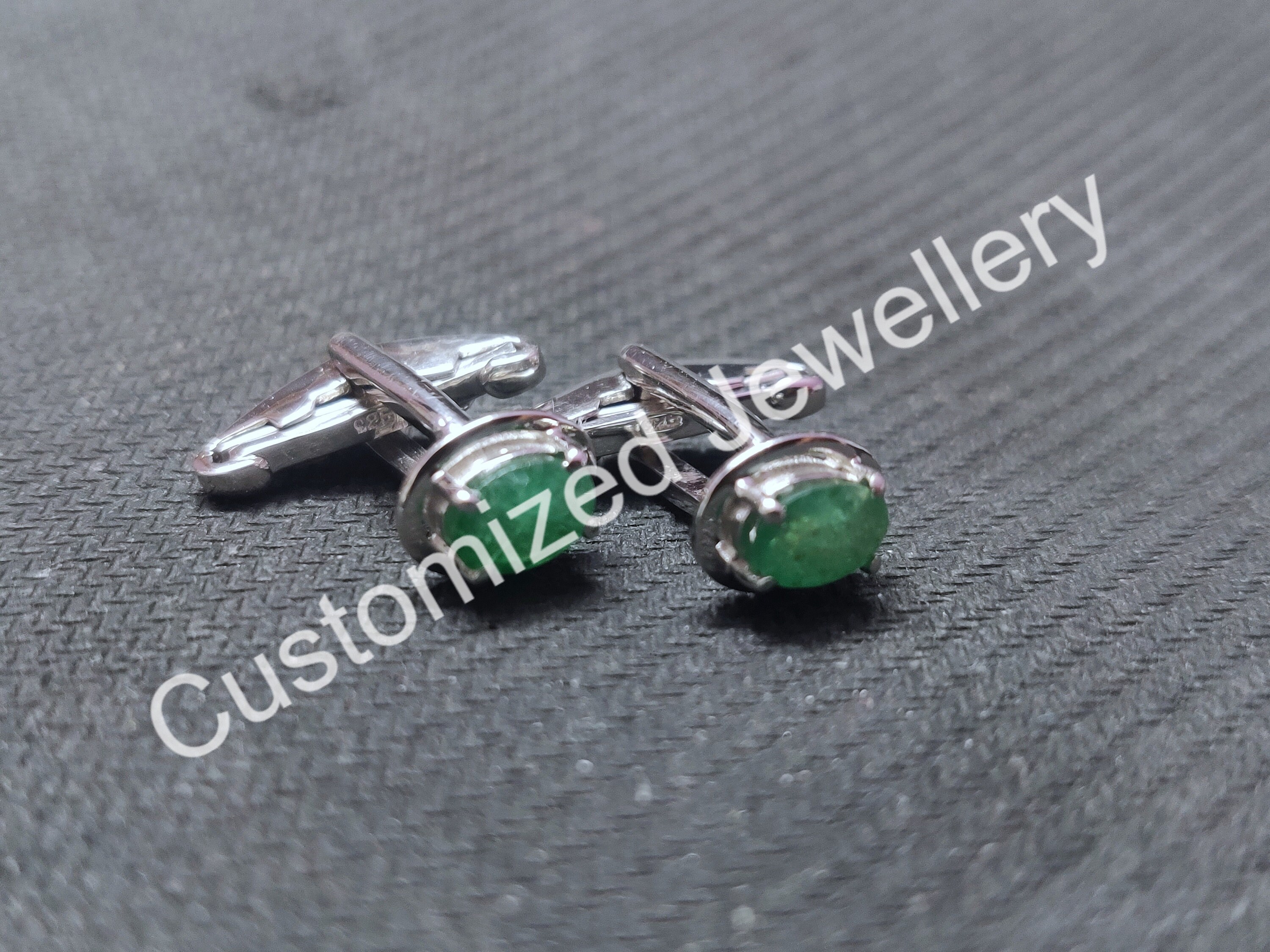Emerald Cufflinks Sterling Silver Emerald Cufflinks Mens Etsy