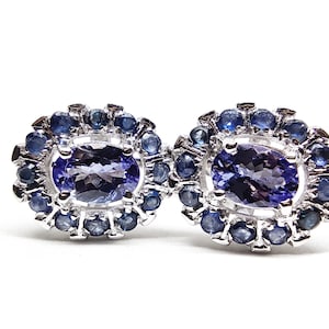 Natural Tanzanite Sapphire Wedding Cufflinks Men Sterling Silver Sapphire Tanzanite Cufflinks For Men Groomsmen Cufflinks 925 Silver