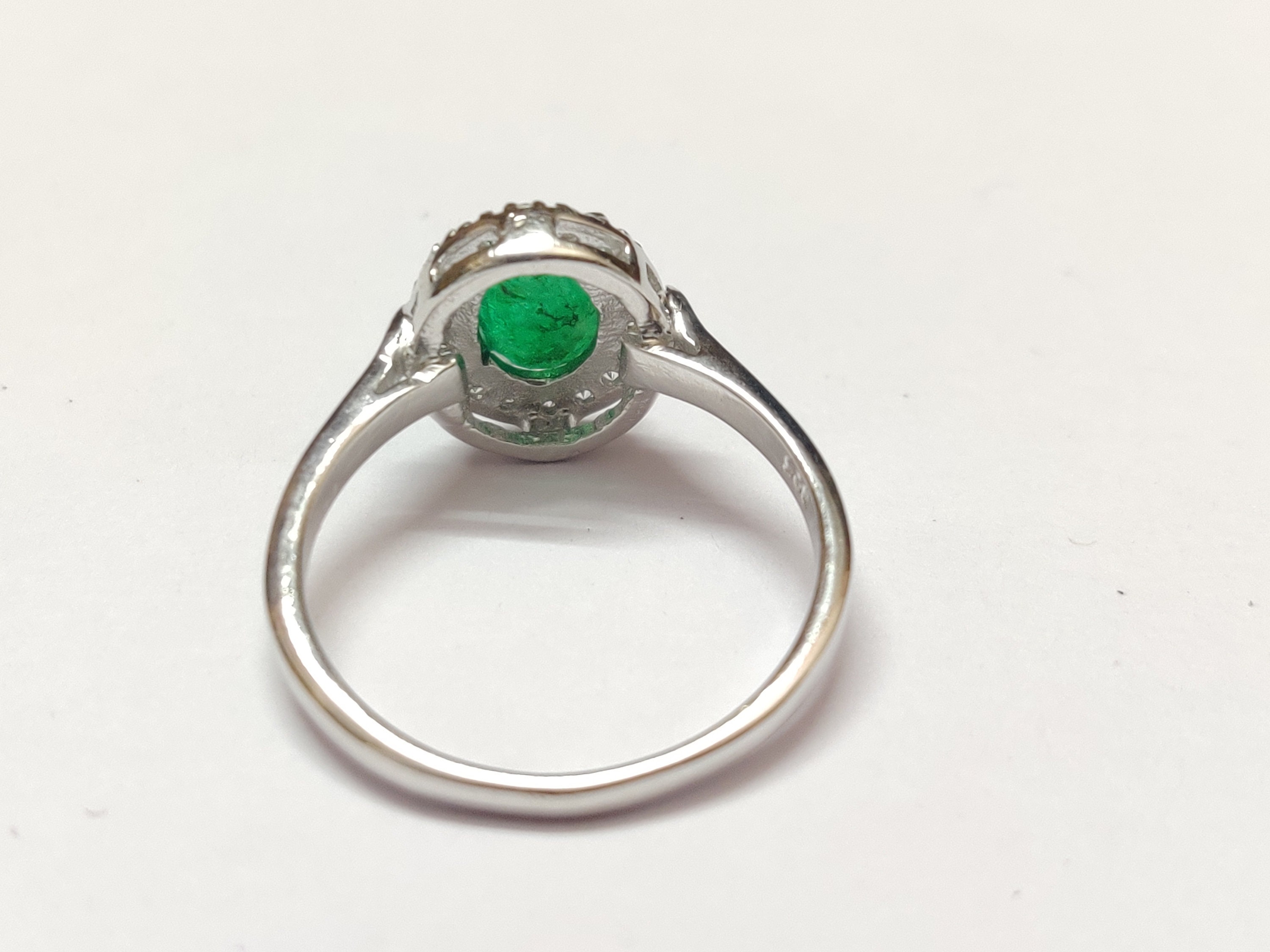 Silver Emerald Ring Natural Emerald Ring Emerald Ring Mens 1.2 - Etsy