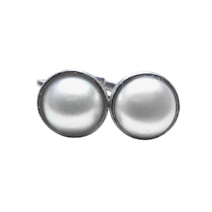 Gemelos de perla de plata de ley 925 Gemelos de perla natural Gemelos de perla redonda para hombre Gemelos de regalo de Navidad para hombres
