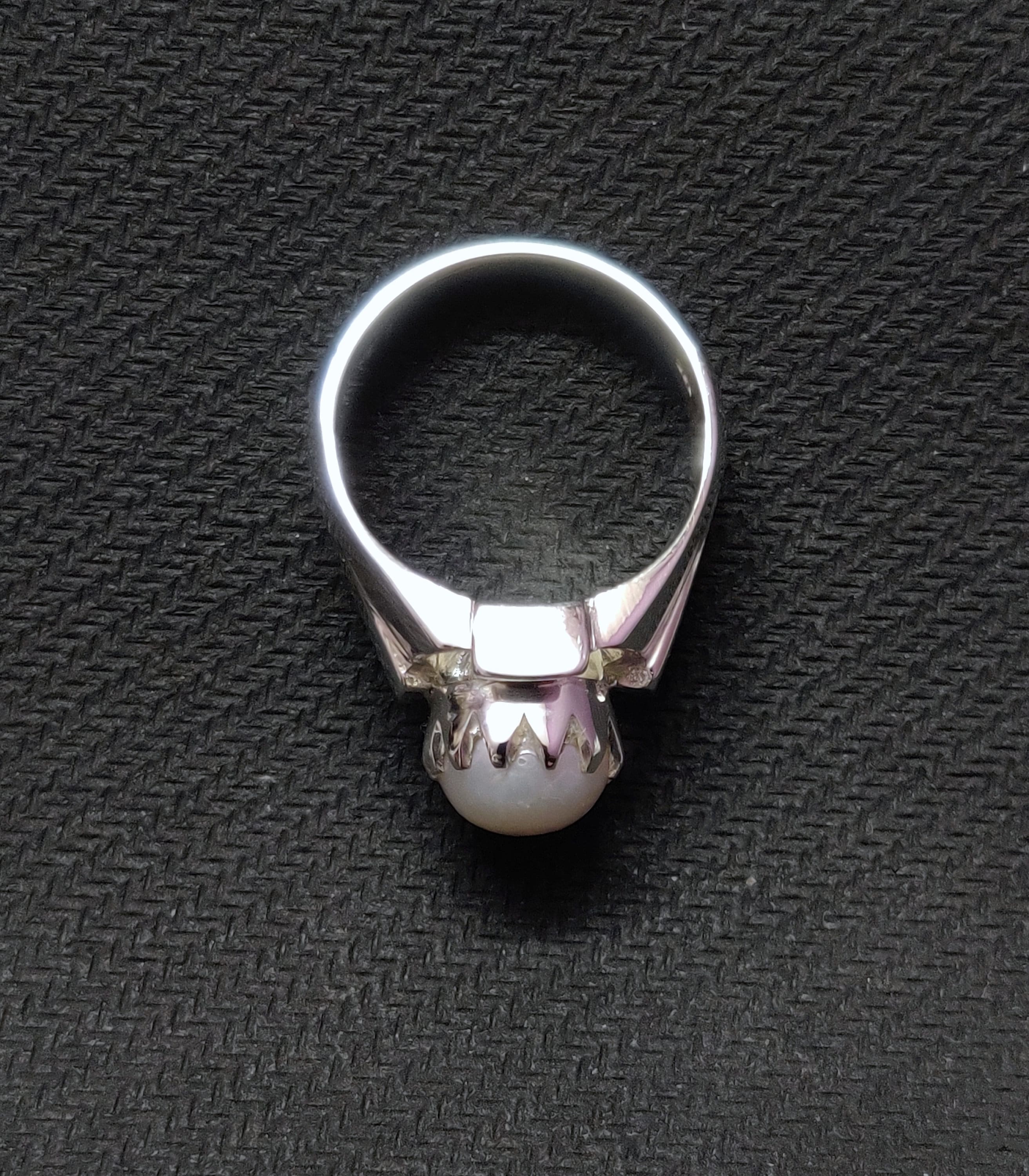 925 Silver Pearl Ring Men 9 Mm Round Pearl Band Mens Pearl Etsy