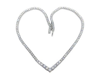 Moissanite Bridal Tennis Chain Moissanite Bridal Necklace Sterling Silver Moissanite Bridal Necklace For Her Moissanite Wedding Necklace