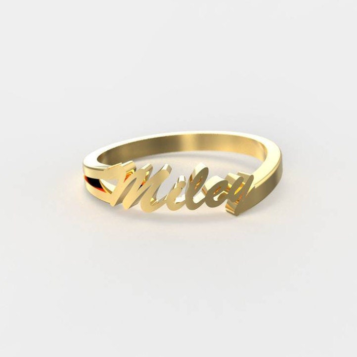 Buy Gold Personalized Ring, Name Ring, Diamond Ring, Initial Ring, 14k Gold  Ring With Name, 18k Gold Name Ring, Personalized Gift, Gold Ring Online in  India - Etsy