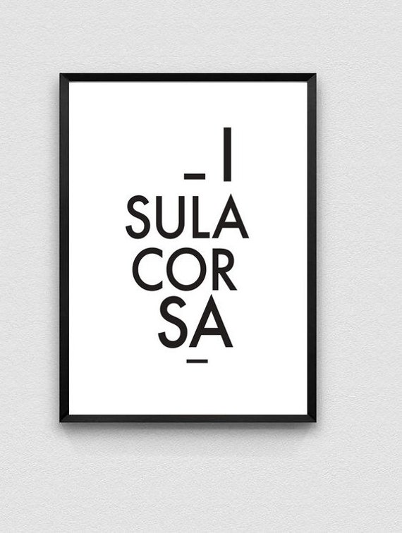 Affiche Ville Corse - Black & White Voyage Design Minimaliste Texte Décoration Murale Pour Couple Fa