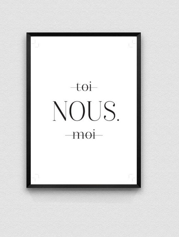 Affiche Toi Moi Nous - Black & White Amour Texte Citation Décoration Murale Pour Couple