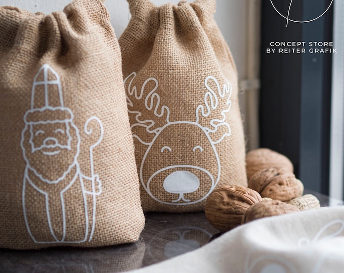 Featured listing image: Santa Claus bag with drawstring - personalizable