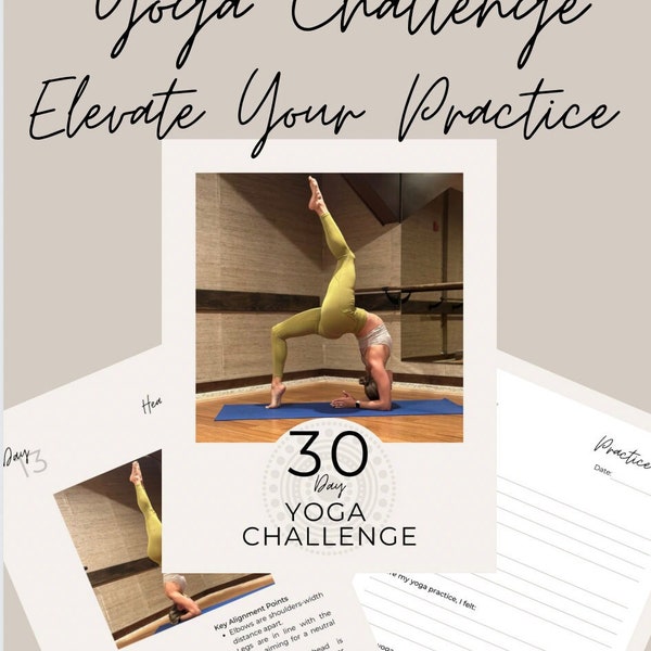 30-Day Yoga Challenge Handbook and Journal by Hillary Suriel | Printable & Fillable | Yoga E-Book | Yoga Handbook | Yoga Goals