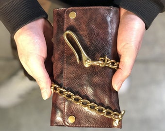 long wallet with chain