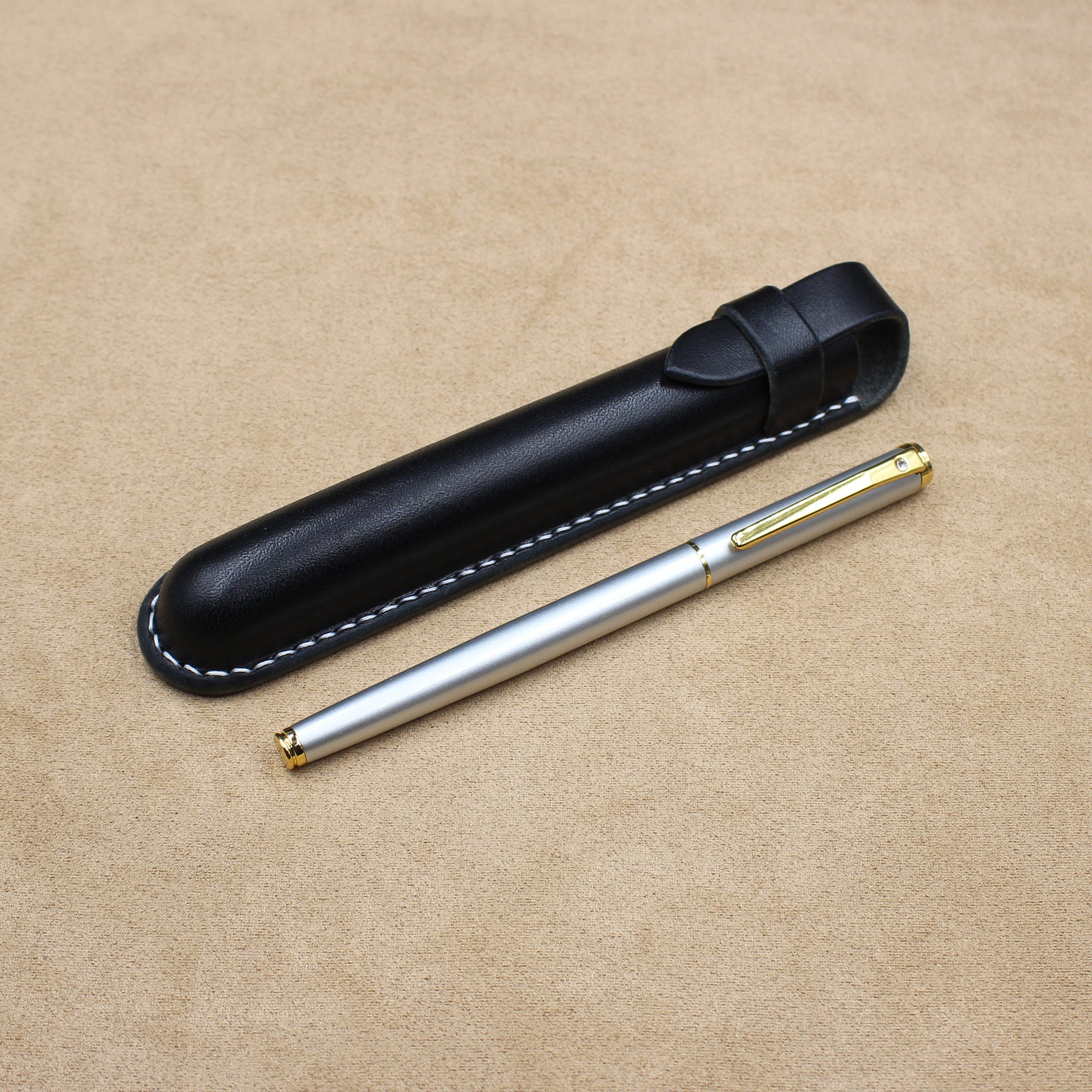 Large Leather Pen Sleeve Leather Pen Case Leather Pencil Sleeve Fountain  Pen Holder Leather Pen Case 