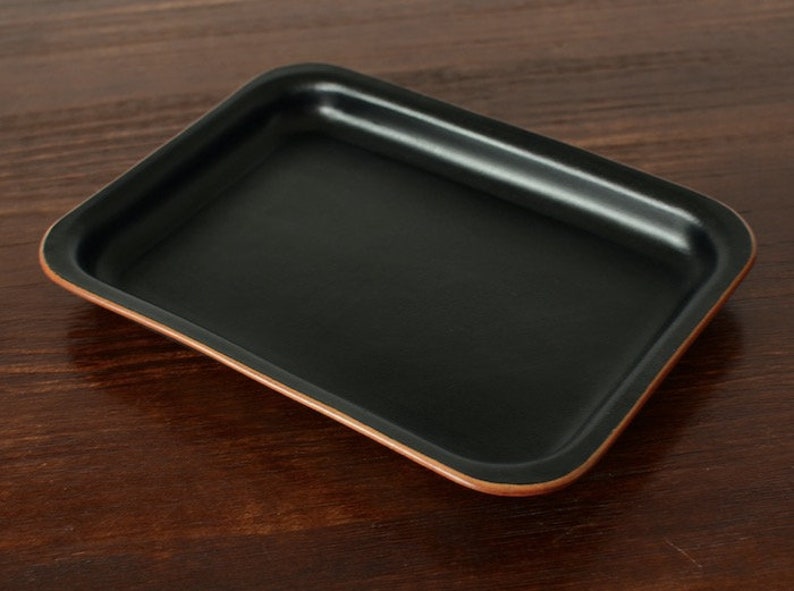 Vintage Black Leather Dresser Tray For MenDecor Tray Etsy