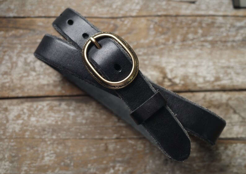 Handmade Women's Leather Belt,Cognac Leather Belt,Oval Buckle Leather Belt,Black Leather Belt Black