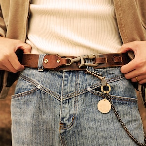 Handmade  American Cavalry Leather Belt,Cavalry Buckle Leather Belt,Officers Leather Belt,Motorcycle Belt