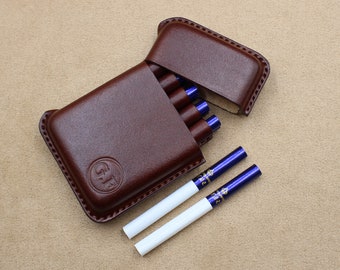 Étui à cigarettes en cuir personnalisé, cadeau de fête des pères, cadeaux pour lui, boîte à cigarettes en cuir, porte-cigarettes, étui à tabac, étui à cigares