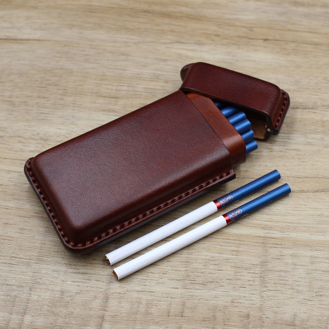 Personalized Leather Slim Cigarette Case,slim Cigarette Holder,women