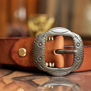 Handmade Mens Leather Belt,Gifts for Him,Western Cowboy Leather Belt,Italy Leather Belt image 5