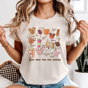 Just Here For The Snacks - Comfort Colors, Mickey And Friends T-Shirt, Disney Snacks Shirt, Disney Food Shirt, Disney Girls Trip Shirt