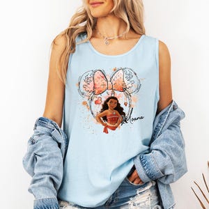 Aquarell Minnie Moana - Comfort Colors Tanktop, Disney Prinzessin Moana Shirt, Disneyland Shirt, Prinzessin Schloss Shirt, Disney Girls Trip