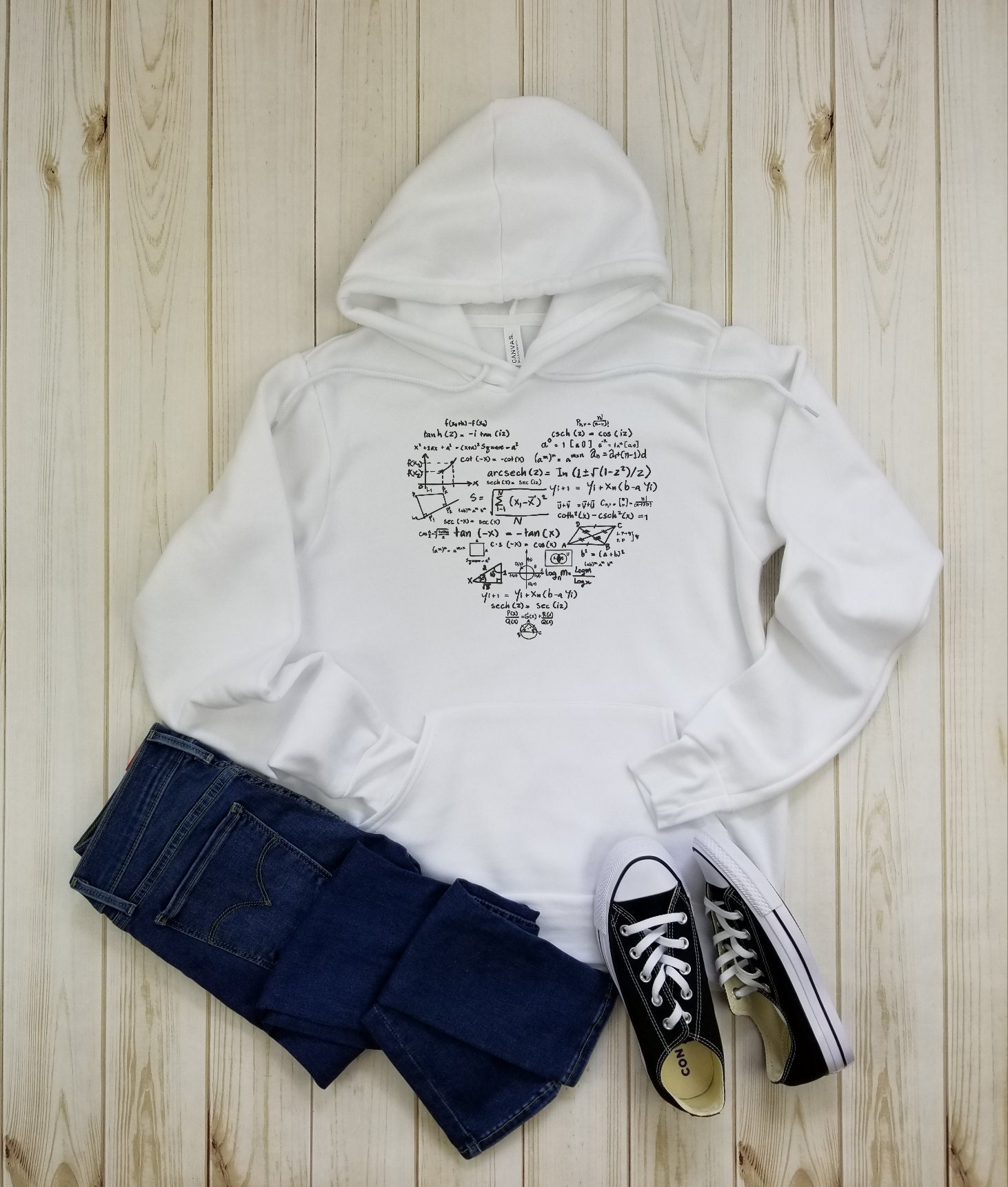 Math Typography Heart Fleece Hoodie Math Shirt Math Lover | Etsy