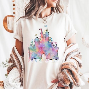 Disney Castle Watercolor - Comfort Colors, Disney Trip Shirt, Disney Family Vacation, Disney Castle Shirt, Disney Princess shirt, Castle tee