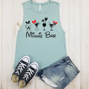 Minnie Bar - Muscle Tank, Epcot Drinking Shirt, Epcot Shirts, Disney Drinking Shirt, Food and Wine, Drinking Around The World, Disney Drink.