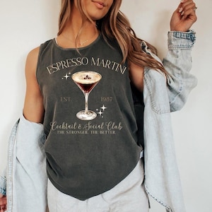 Espresso Martini 1987 - Débardeur couleurs confort, chemise expresso, t-shirt cocktail Martini, chemise Social Club, chemise Girl Trip, Espresso Martini Bday