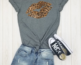 Leopard Lips Shirt, Lip Shirt, Lip T Shirt, Lip Shirts, Lip
