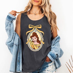 Princess Belle Ribbon - Comfort Colors Tank, Tale as old as time, Beauty and the Beast, Belle, Bookish Reading Tee, Belle's Book Shop