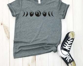 Moon Phases - Youth Shirt, Moon Shirt, Moon Phases Tshirt, Moon Phases Tee, Space Shirt, Astronomy Shirt, Full Moon, Gift For Space Lover.