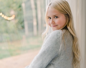 Hand-knitted Kids Angora Cardigan: Soft & Warm Sweater - Etsy