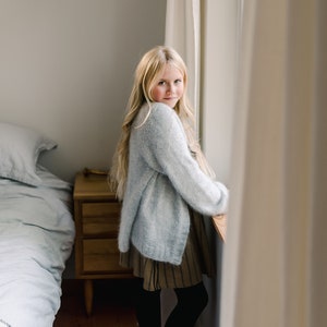 Angora Cardigan Angora Cardigan, Handmade knitted cardigans Women's Soft Cardi, Angora Rabbit, Mother's Day Sweater, Soft Luxury Style