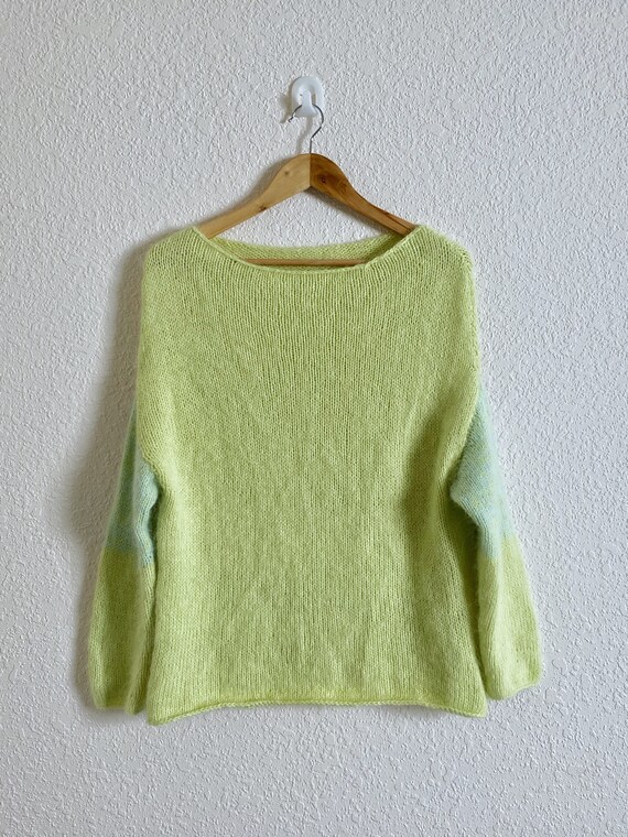 Green angora sweater sale