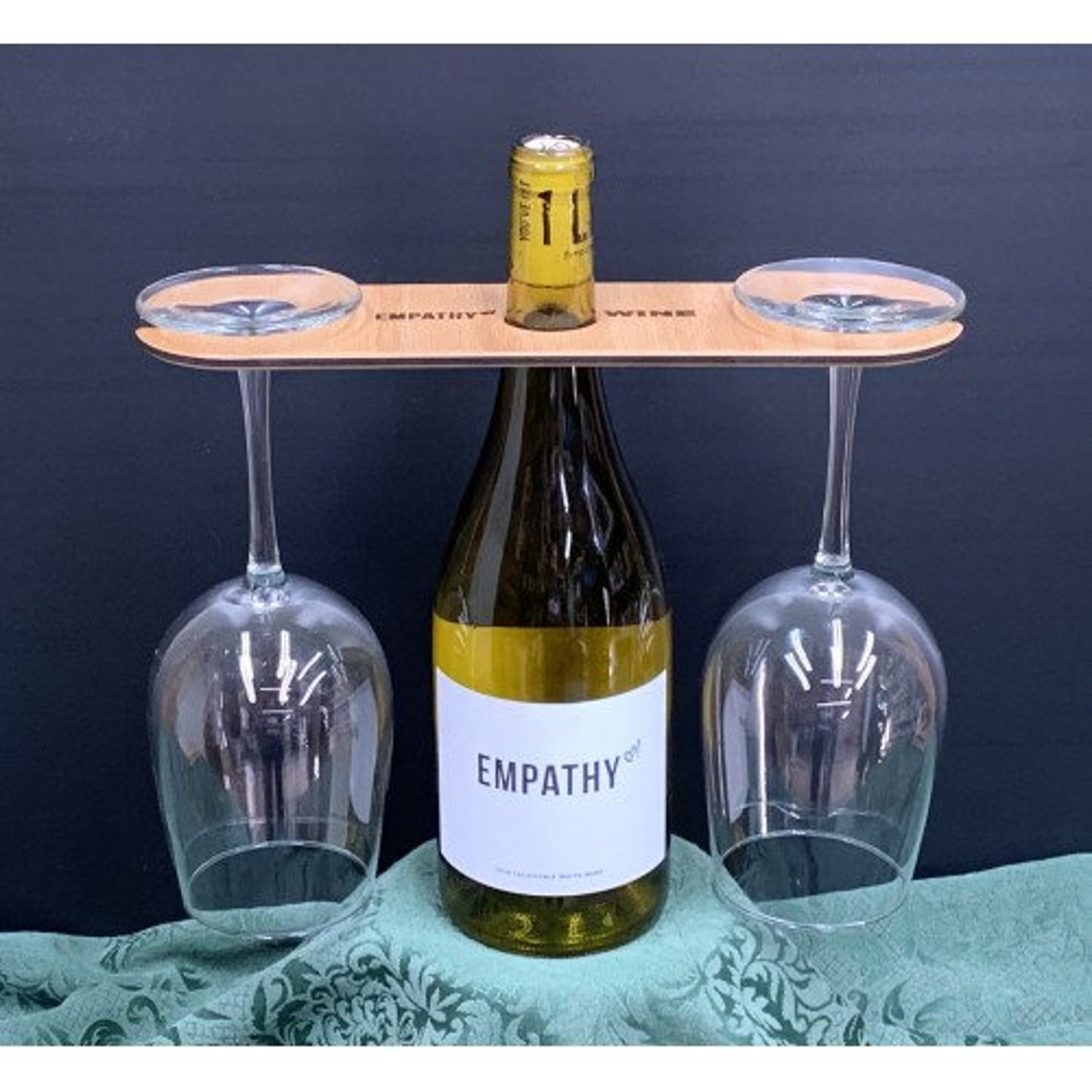 2 Glass Wine Caddy With Glasses Etsy