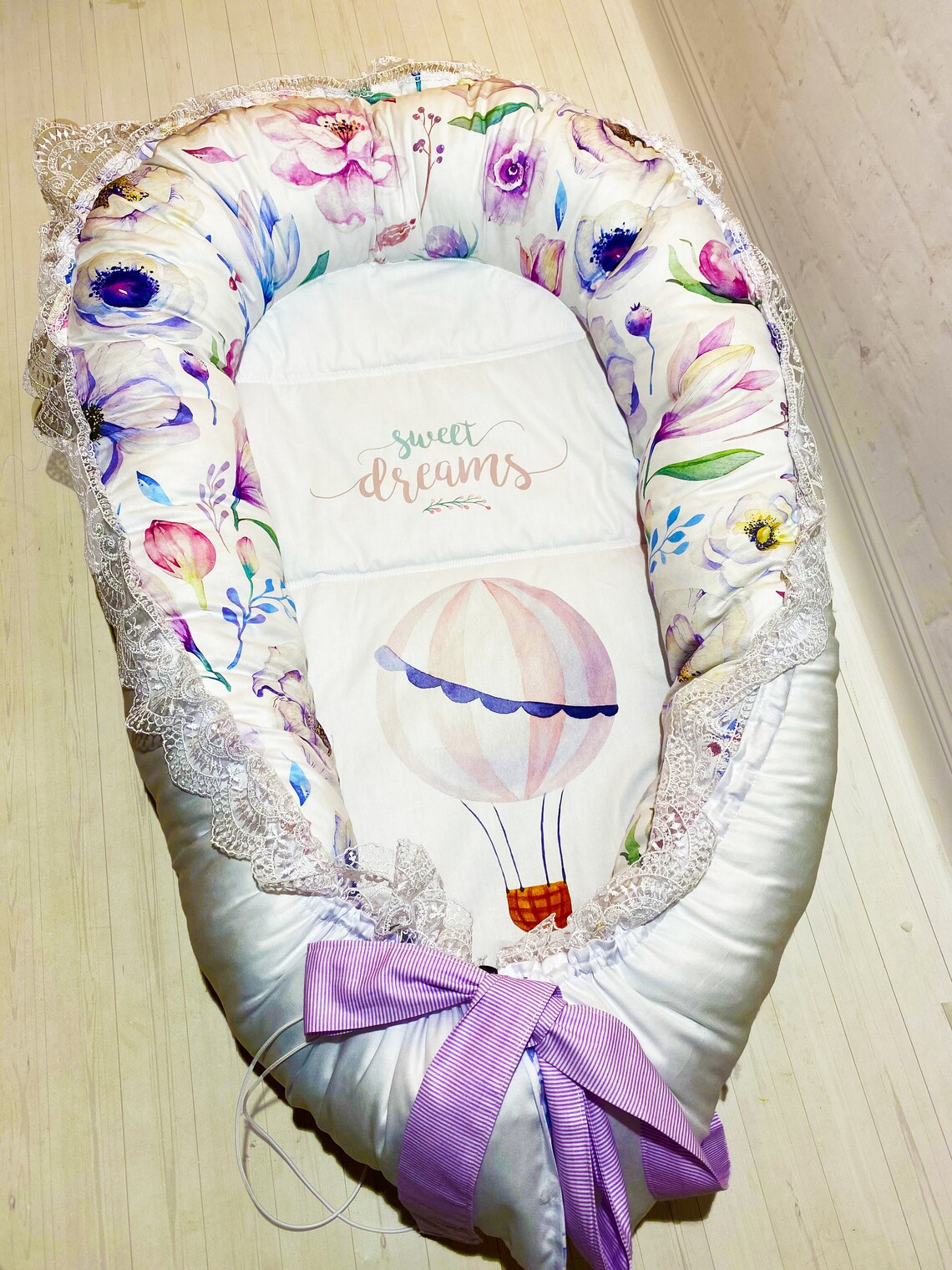 Handmade textile baby sleeper cosleeper for babies satin Etsy