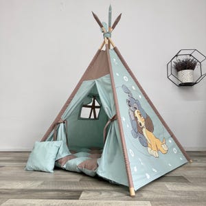 Puppy Love Teepee Tent - Kids Play Tent - Toddler Tent - Nursery Decor - Reading Nook - Baby Shower Gift - Custom Option