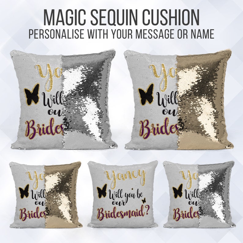 personalised sequin cushion