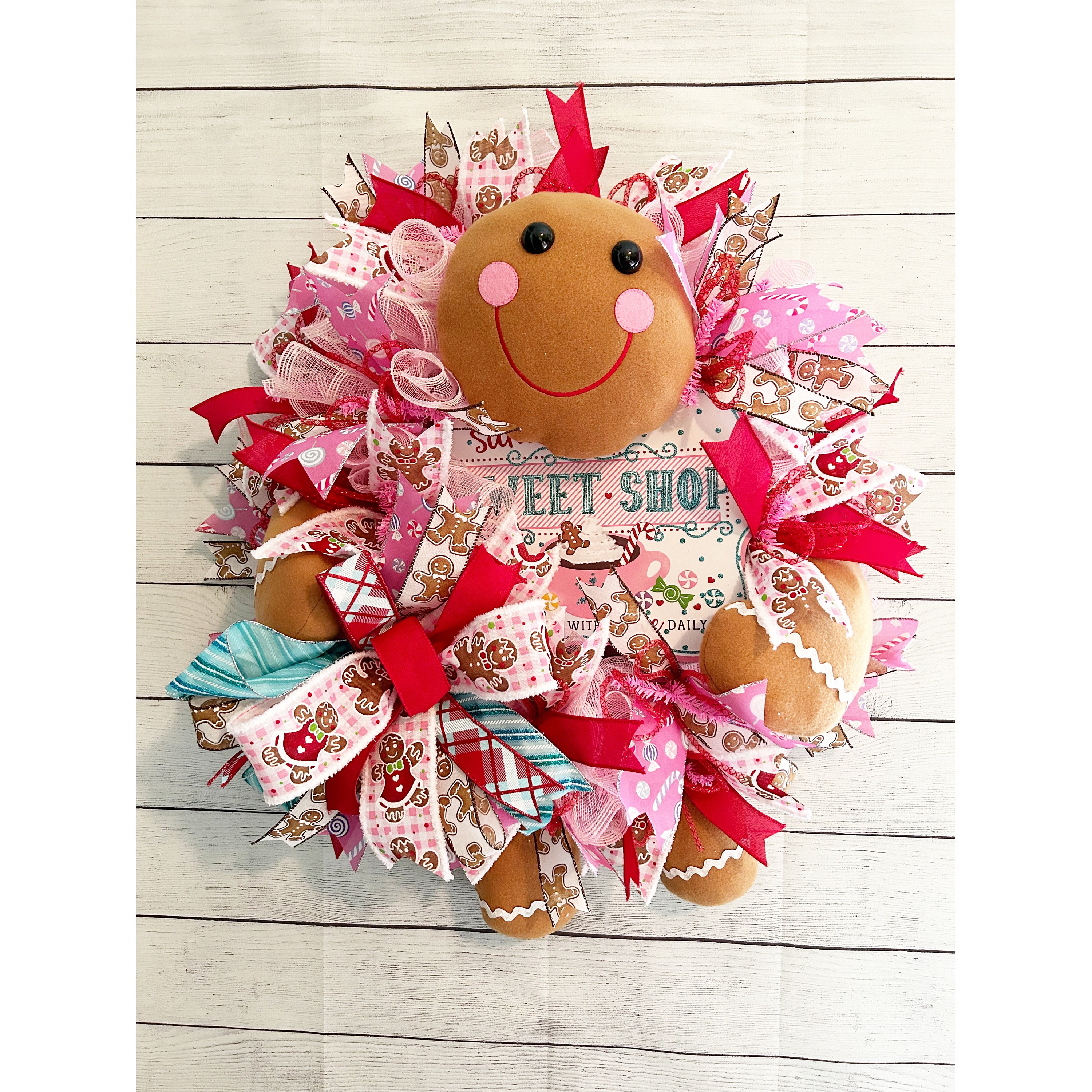 Gingerbread Man Christmas Wreath for Front Door, Gingerbread Kitchen ...