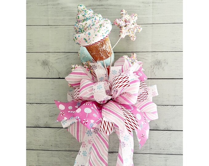 Candyland Themed Pastel Tree Topper for Christmas Tree, Pink Christmas
