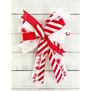 Christmas Bow for Wreath, Holiday Bow for Lantern, Christmas bow for Tree, Christmas Swag Box, Large Christmas Gift Bow, Candy Themed Bow