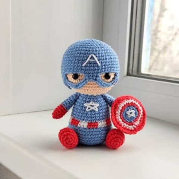 Captain United State Of America Amigurumi Crochet Pattern