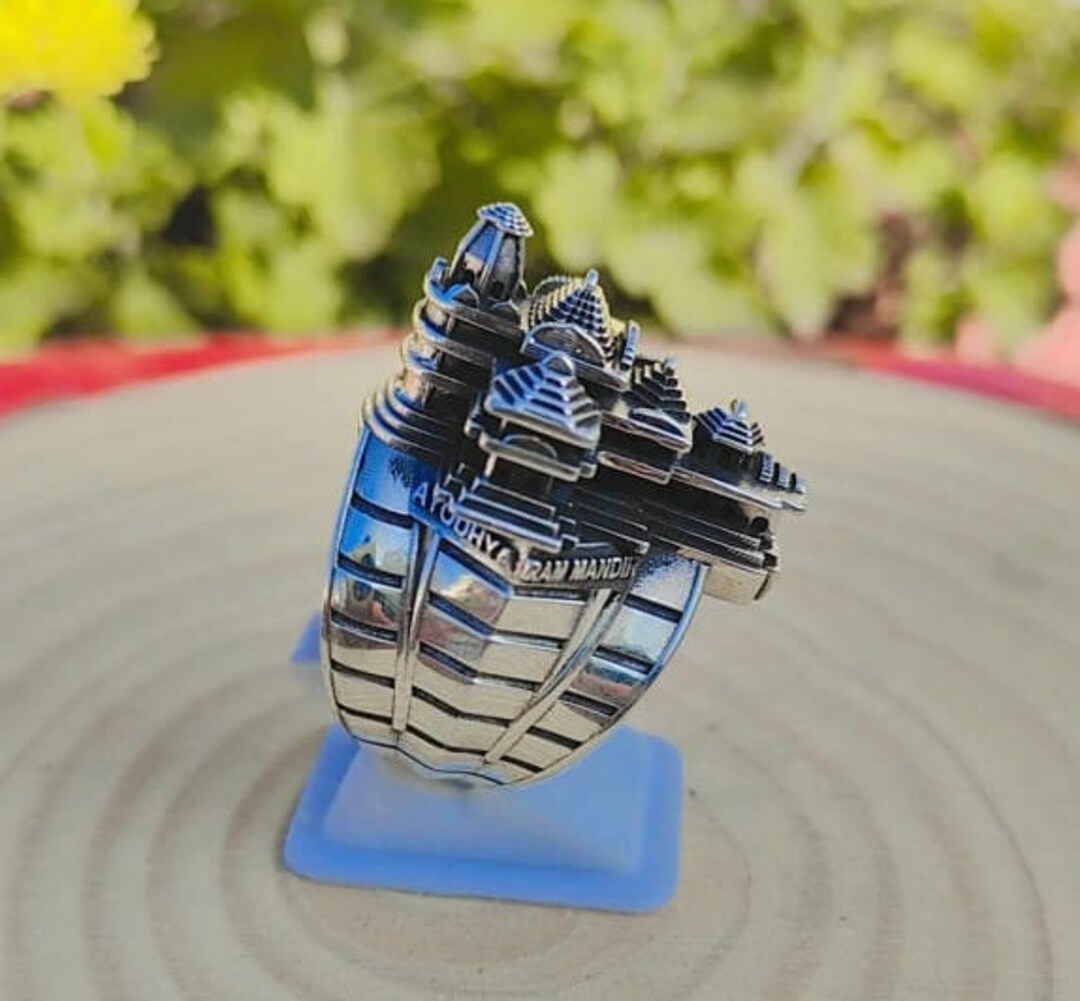 Statue Rng Handmade Ayodhya Ram Mandir Statue Ring Solid 925 Sterling Silver 27 ...
